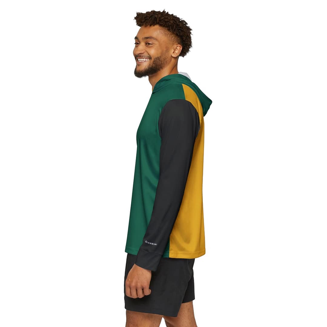 Men's Warmup Hoodie - Green, Gold, and Black - Image 4