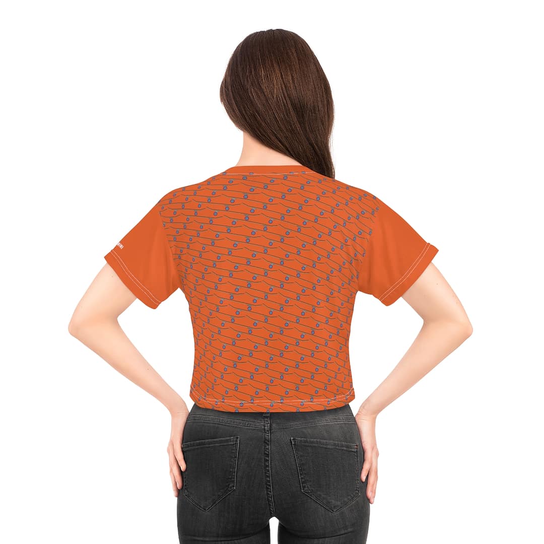 Crop Tee - Skateboards on Orange - Image 4