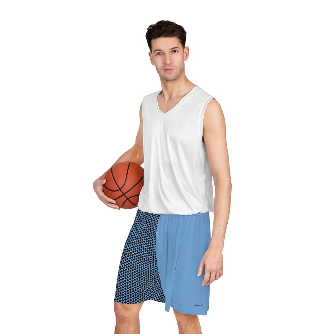 Basketball Shorts - Black Diamonds on Powder - Image 5