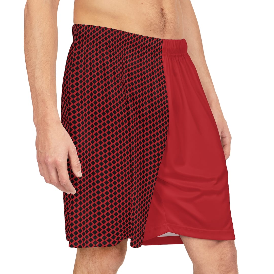 Basketball Shorts - Black Diamonds on Blood - Image 4