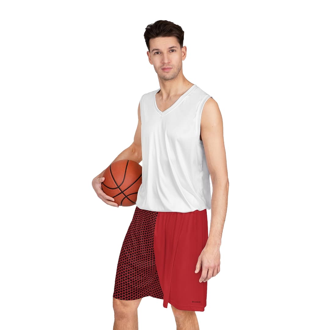 Basketball Shorts - Black Diamonds on Blood - Image 5