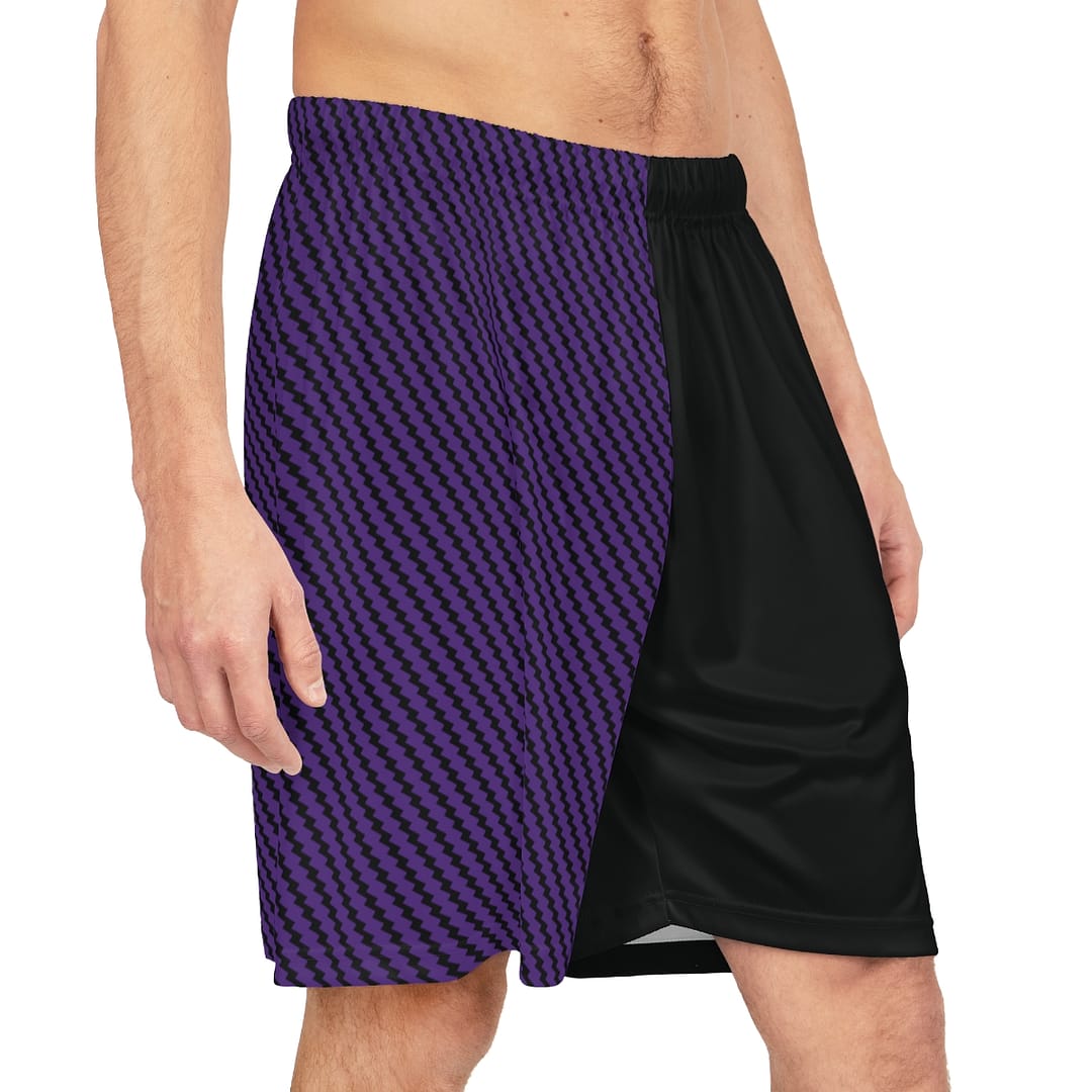 Basketball Shorts - Zag Purple on Black - Image 4