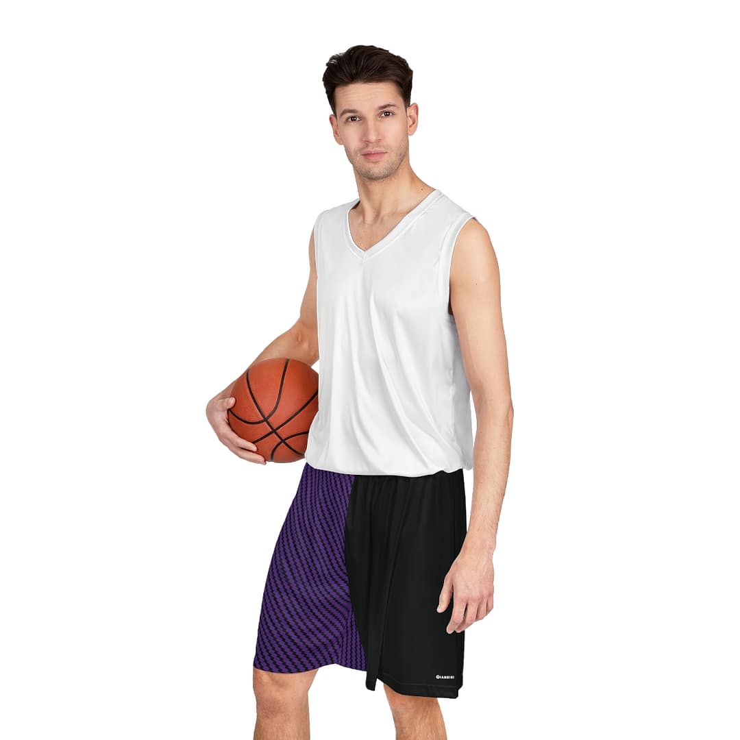 Basketball Shorts - Zag Purple on Black - Image 5