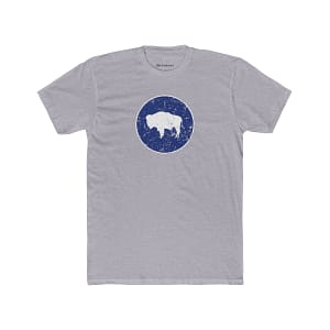 Men's Fitted Crew Tee - Wyoming Buffalo