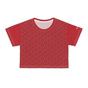 Crop Tee - Skateboards on Red