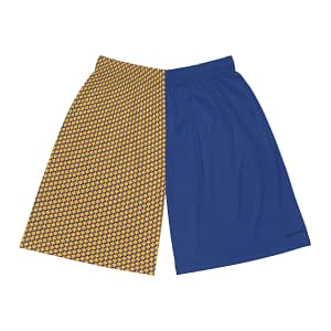 Basketball Shorts - Gold Diamonds on Blue