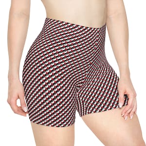 Woman's Biker Shorts - Yin Yang Red