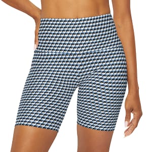High Waisted Yoga Shorts - Yin Yang Blue