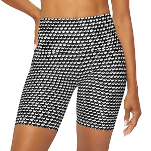 High Waisted Yoga Shorts - Yin Yang Black