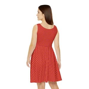 Skater Dress - Diamonds Red on Orange