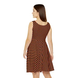Skater Dress - Black Zag on Orange