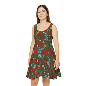 Skater Dress - Art Nouveau in the Grass