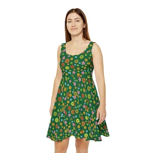 Skater Dress - Daisies in Grass