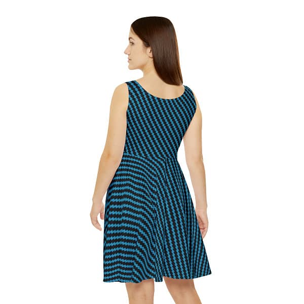 Skater Dress - Black Zag on Turquoise